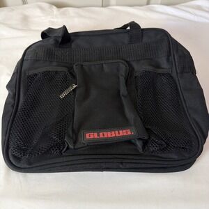 GLOBUS Black Messenger Bag Zip Closure Shoulder Strap Adjustable Compartments